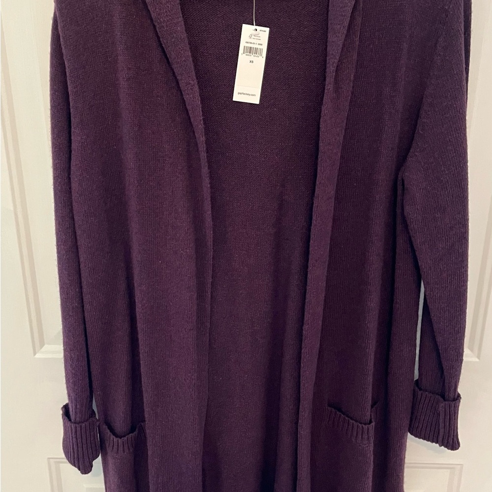 Gap Women's Plum Hooded Sweater Cardigan